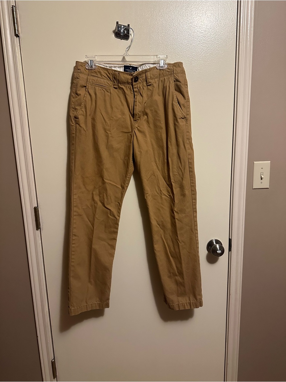 American Eagle Outfitters Men's Khaki Straight Chinos